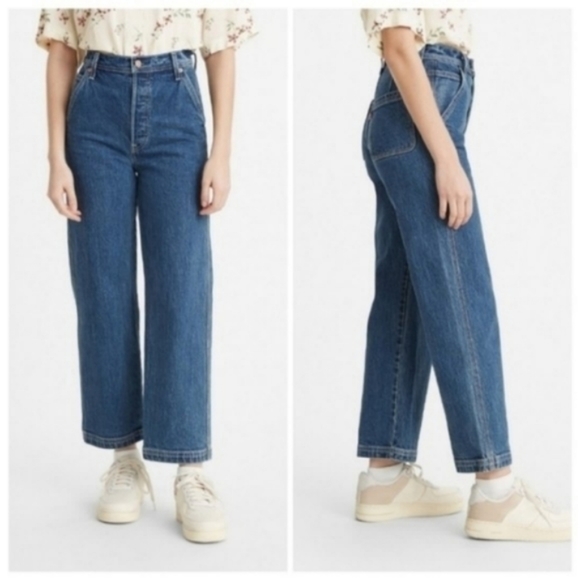 Levi's Ribcage Ankle Utility Straight Leg Jeans Nine to Five High Rise - Picture 11 of 16